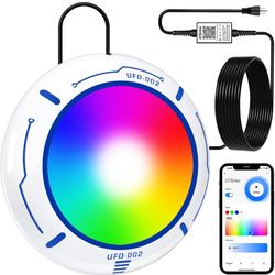 Above Ground Pool Lights with APP Control 20W RGB Dimmable LED Pool Lights with Suction Cups and Built-in Magnets 12V Underwater Pool Light 