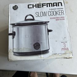 Chefman Slow Cooker 3.0 Quart Capacity, Stainless Steel