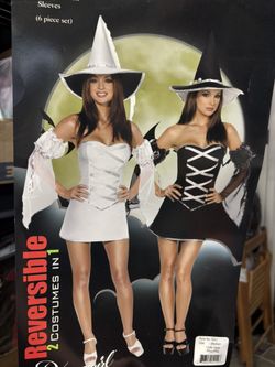 New, Women’s Reversible Two In One Witch Costume Set! Sizes Small And Medium 