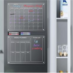 Magnetic Acrylic Calendar for Fridge - Dry Erase Board Calendar for Fridge