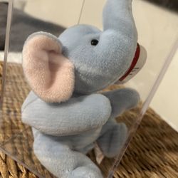 Ty Beanie Babies Peanut The Elephant Collectible Toy- Light Blue