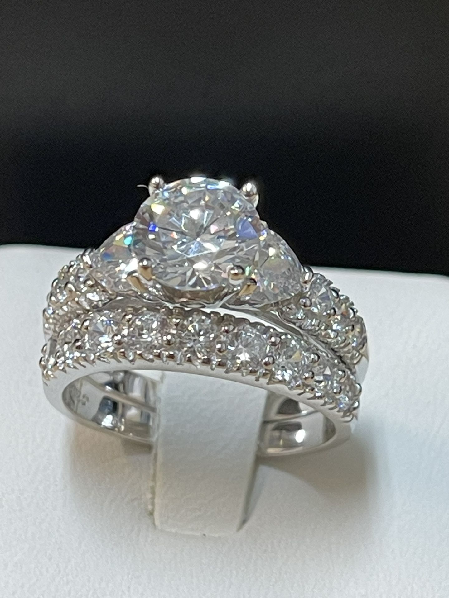 Women Engagement Wedding Ring Set .925 Sterling Silver Size 4.5.8.9.10