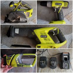 Ryobi One+ Tools w/Tote & Bonus Bits/Drivers