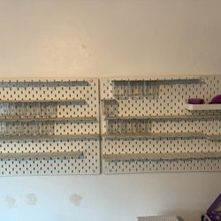 Peg Boards With Storage Containers 