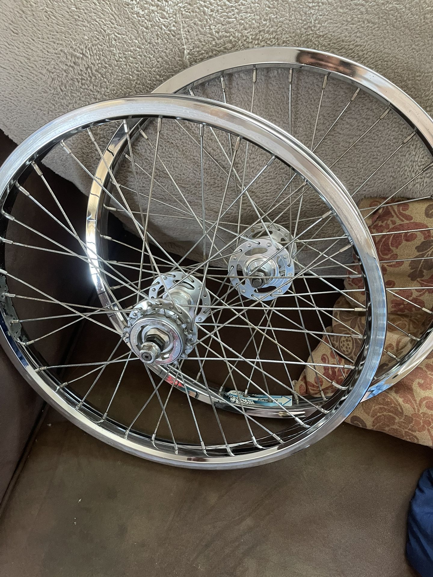 20” Chrome Early 90s Bmx Araya Super 7x Rims With Sealed RL Hubs
