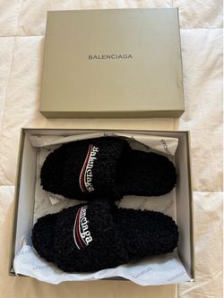 Balenciaga Fur Sherpa Slide Sandal
