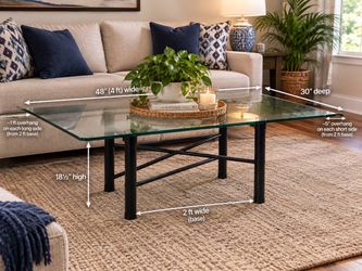 Glass Coffee Table 4 ft  Wide