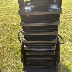Crop In Style P3 Rolling Paper Organizer 9 Tray Accordion Storage Tote Black 18”x17”x15”