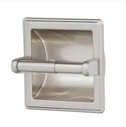 Franklin Brass Recessed Toilet Paper Holder with Beveled Edges in Brushed Nickel