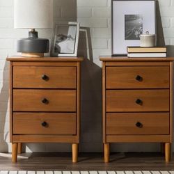 Set Of Two 3 Drawer Night Stands (New In A Box)