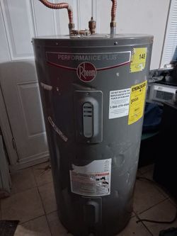 65 gallon Rheem performance plus electric water heater w/ led status lights