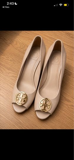 Tory Burch Peep Toe Wedge Heels