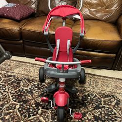 Radio Flyer 4-in-1 Stroll 'N Trike (Red) — For children ages 1–5, with a maximum weight capacity of 49 lbs.