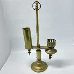 Reproducción Antique Victorian Brass Parlor Lamp Circa 1910s-1920s
