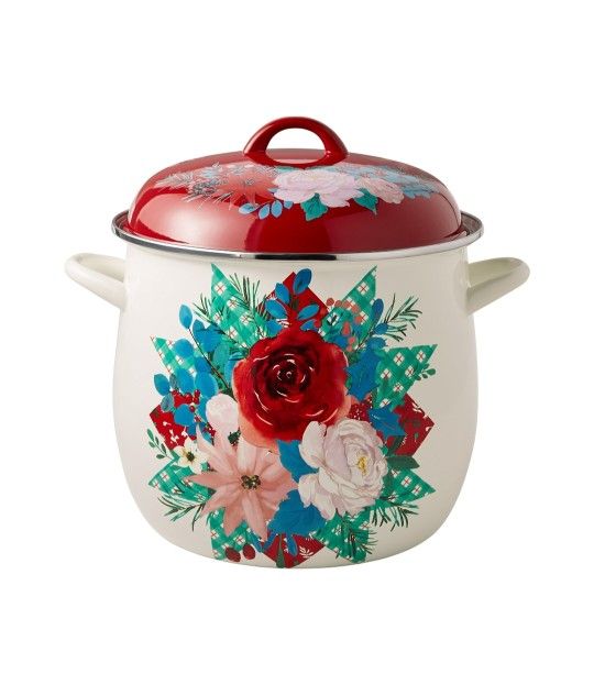 The Pioneer Woman 12 Quart Enamel On Steel Holiday Stock Pot