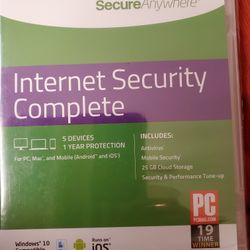 Webroot Secure Internet Security Complete!  Brand NEW SEALED!  Great Deal!!