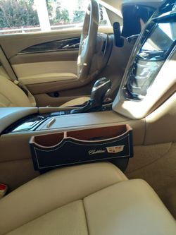 Car Seat Gap Filler Premium PU Full Leather Seat Console Organizer, Car Seat Storage Box, BLACK - 2 Pack