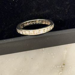 Tiffany Setting Full Diamond Wedding Band Size 5.5