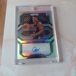 Desmond Bean Penmanship Silver Prism Rookie Card Autograph