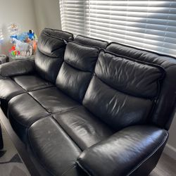 Real Leather Recliner Love Seat And Sofa