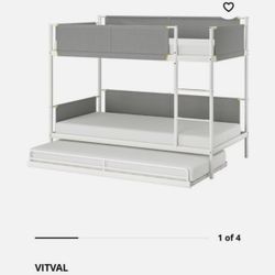 VITVAL IKEA Bunk bed frame, white/light gray, Twin