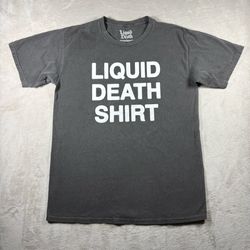 Liquid Death T Shirt Men’s Size Large Gray Logo #2A