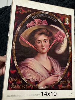 Vintage Print Olympia Brewing Company 1910 Greeting