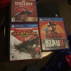 PlayStation 4 Console, Gaming chair and 3 games 