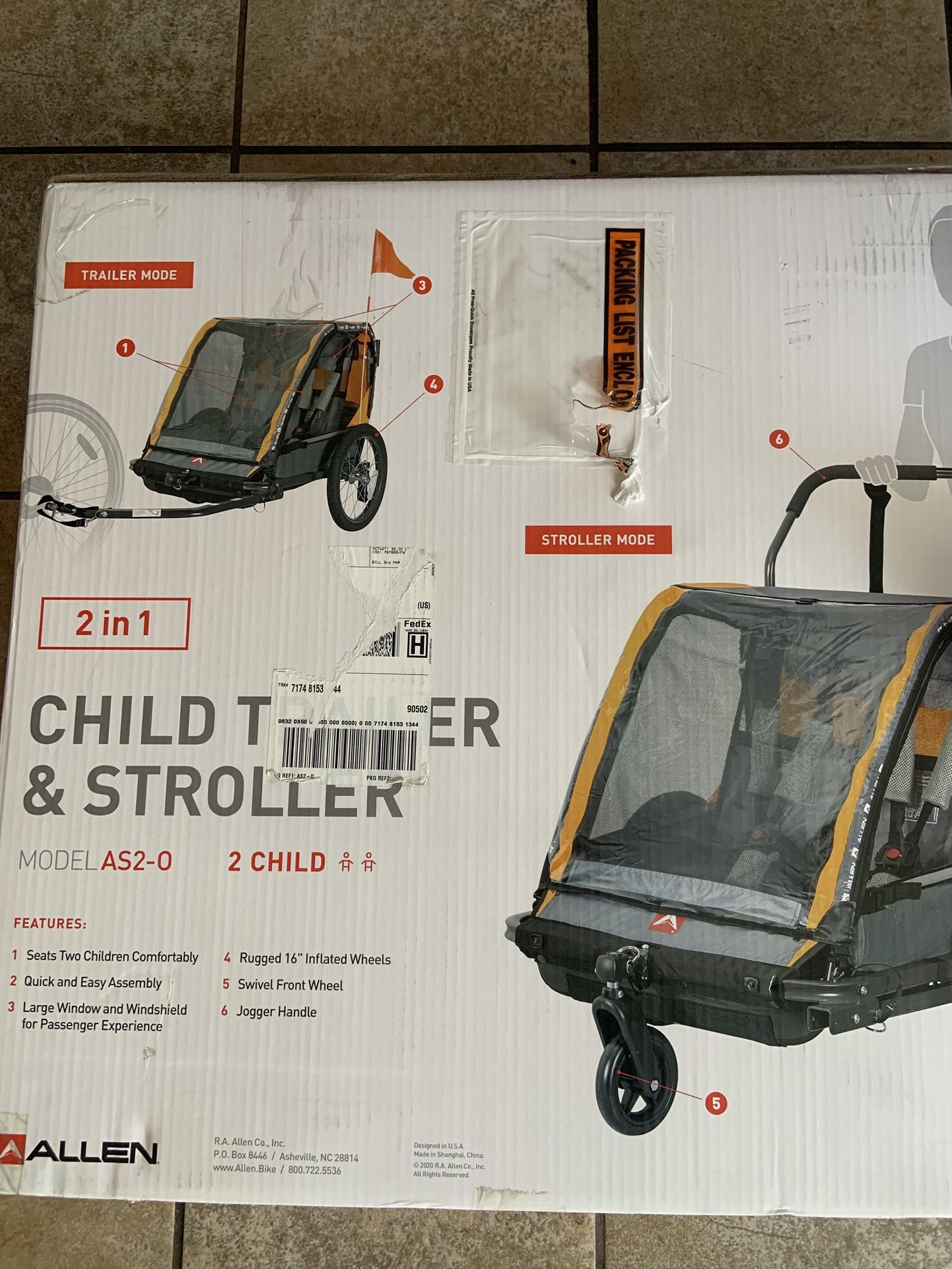 Allen 2in1 Childs Stroller And Bike Trailer