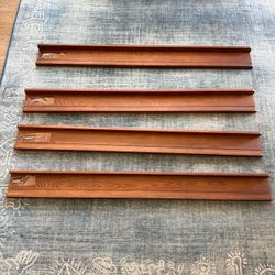 Set of 4 Wood Floating Wall Shelves