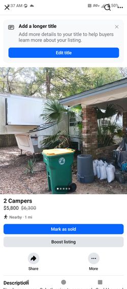 2 Campers For Sell 