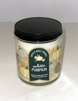 NEW 7oz Single Wick WHITE PUMPKIN Bath & Body Works Jar Candle