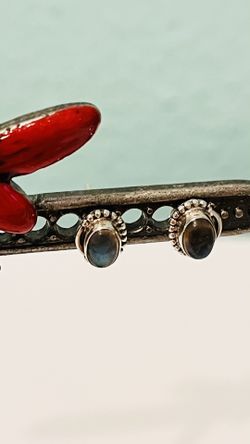925 Silver Labradorite Earrings 