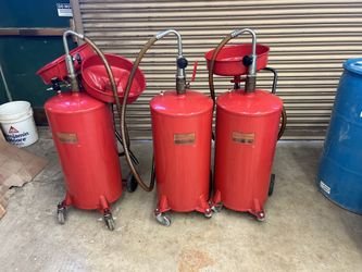 3 Pittsburg 20 Gallon Pneumatic Oil Lift Drains 