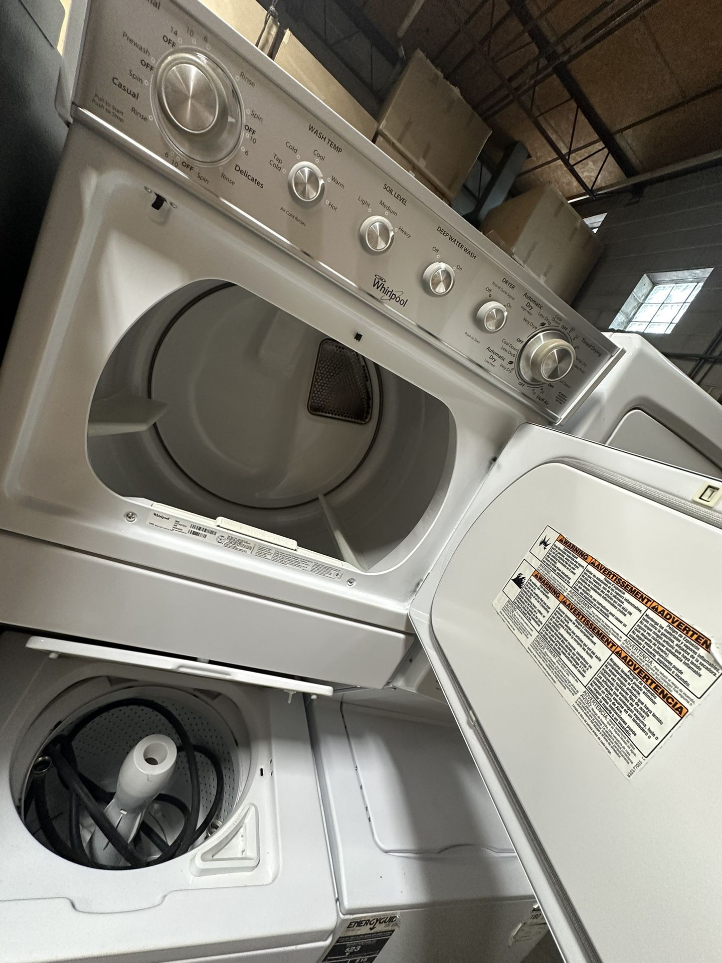 stackable laundry center from the Whirlpool brand.