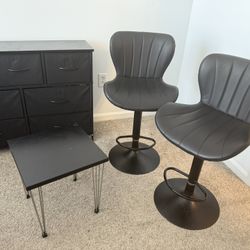 Dresses And Two bar Stools And s