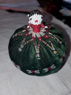 Vintage Beaded Velvet Sewing Pincushion