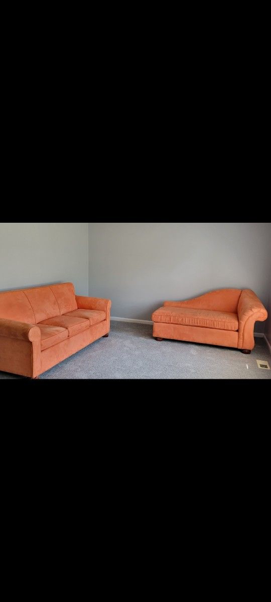 Stain Resistant Love Seat And Sofa.  Like New  Rarely Used 