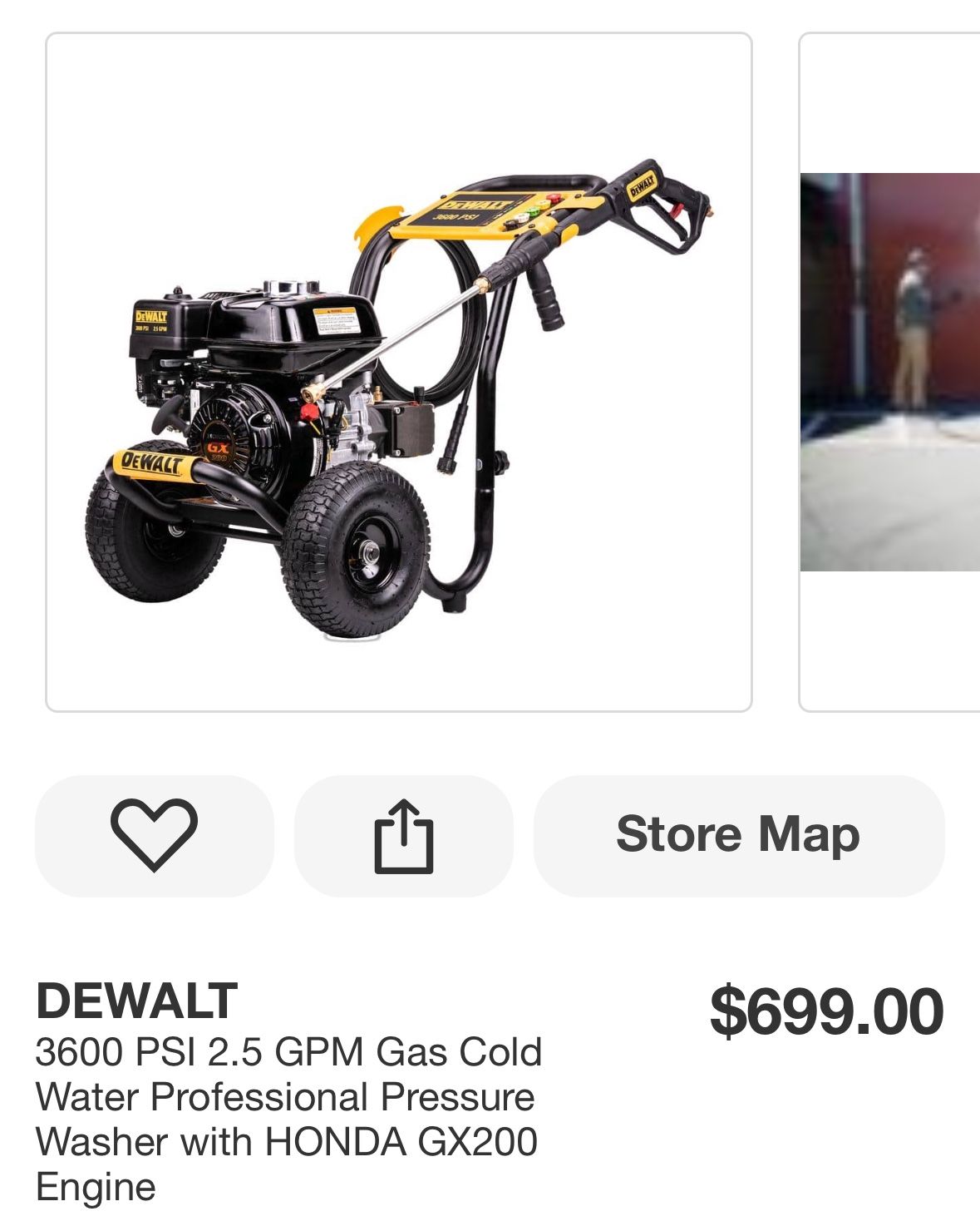 DEWALT 3600 PSI 2.5 GPM Gas Cold Water Professional Pressure Washer with HONDA GX200 Engine