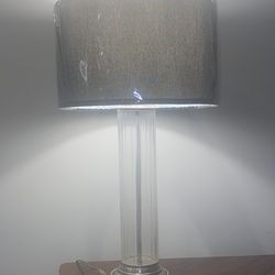 Unique Table Lamp With Textured Glass l Base and New Black Lampshade H 25*