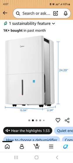 Medea dehumidifier 50 pint upto 4500 sq feet
