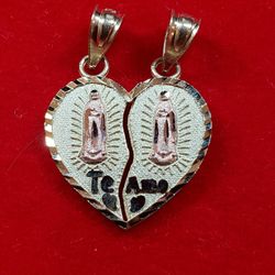 10kt Gold Te Amo Breakable Heart Pendant 