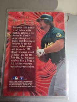 1995 Fleer SkyBox Emotion Mark McGwire 72 Oakland Athletics - Used