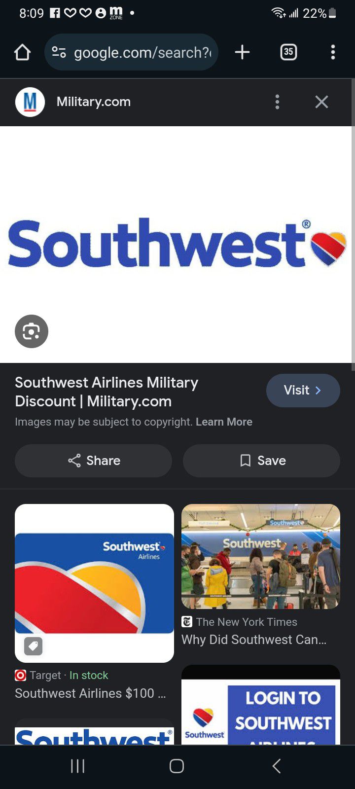 Southwest Airlines Transferable Voucher 
