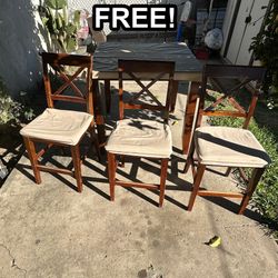 FREE Brown Dining Table & 3 Chairs