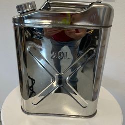 Never Used Jerry Gas Can and Holder Rack