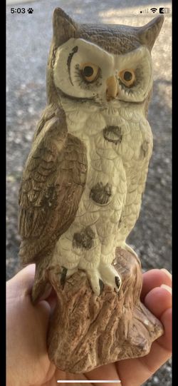 Vintage Flambro Fine Porcelain Owl Figurine 6.5"