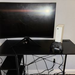 XBOX, DESK AND MONITOR 