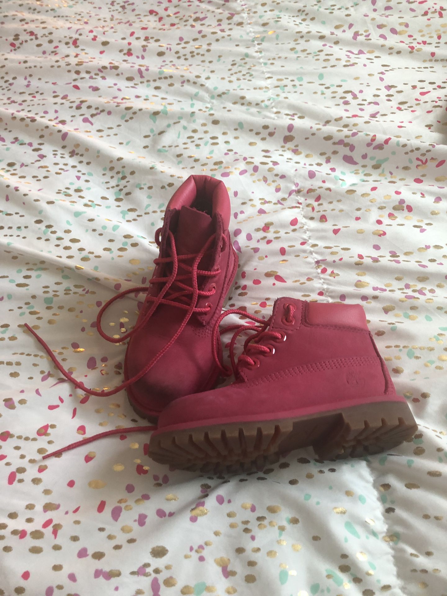 Toddler timberland pink boots size 8