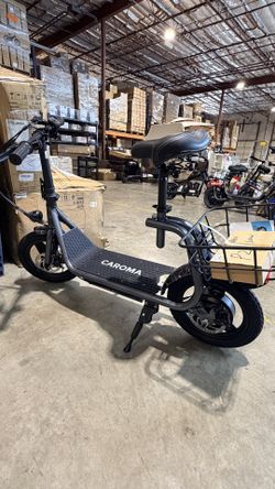Caroma Peak 1200W Electric Scooter with Seat, 30 Miles Max Range, Electric Scooter Adults, Up to 20MPH Foldable Escooter with Basket,Key Start Adjusta